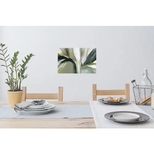Natuur - Abstract - Groen - Penseelstreken Muursticker klein -eettafel