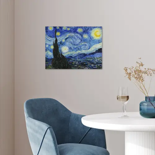 De sterrennacht - Vincent van Gogh poster papier klein -sfeer3
