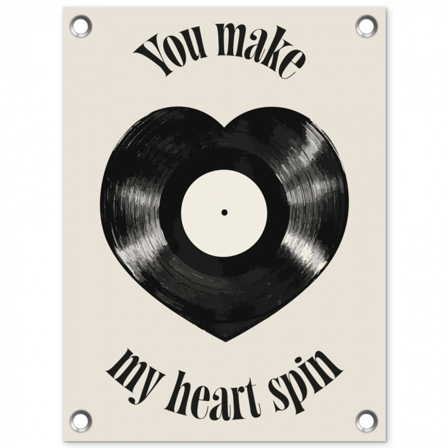 Love - Muziek - Quote tuinposter los doek klein -3d