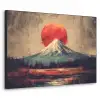 Bergtop - Sneeuw - Zon Textielframe zwart klein -3d