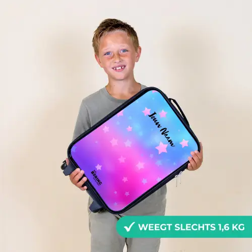 Sterren - Roze - Blauw Kinderkoffer - Zwart klein -sfeer4_NL