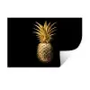 Ananas - Zwart - Goud - Luxe Muursticker klein -3d
