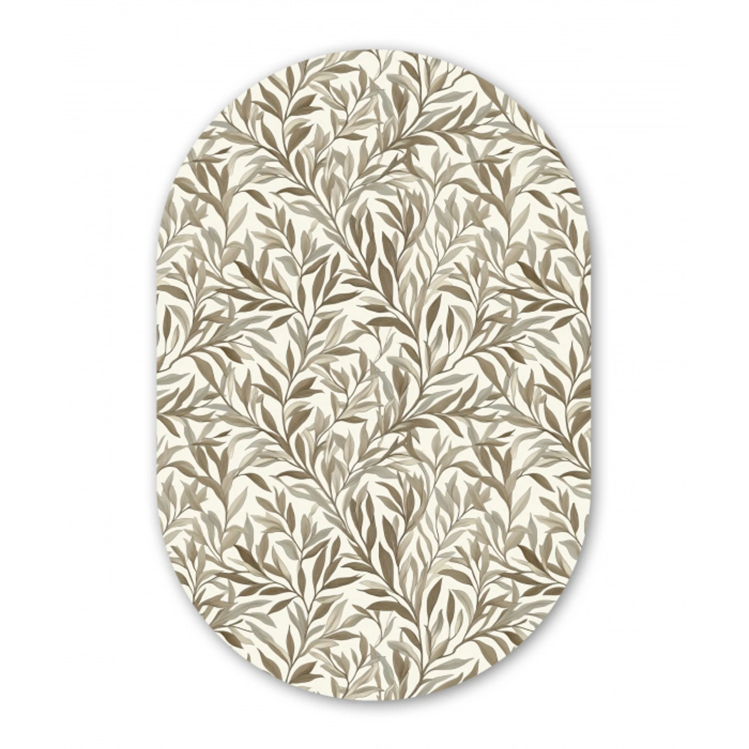 Takken - Botanisch - Taupe Wandcirkel Ovaal Aluminium middel 839 -3d
