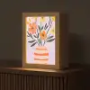 Vaas - Gestreept - Bloemen - Oranje Light Box met kabel (Tafellamp) klein -z3d_website