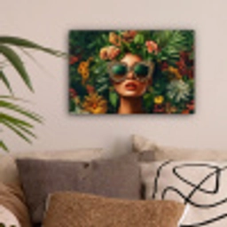 Vrouw - Panterprint - Jungle - Natuur - Luxe canvas 2cm klein -sfeer1