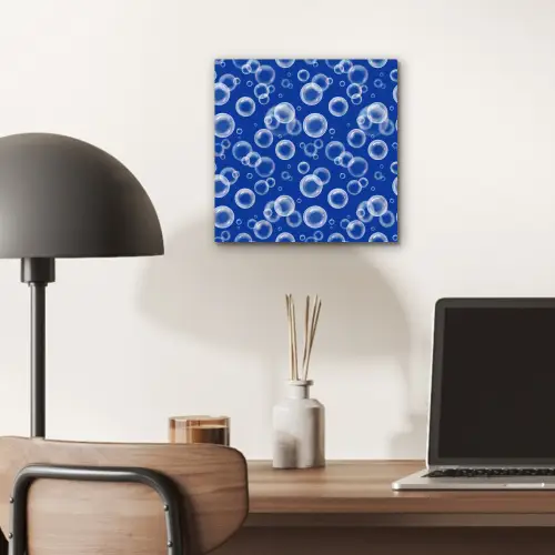 Bubbels - Patroon - Blauw aluminium wit klein -sfeer5