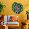 Panter - Zebrapatroon - Groen Wandcirkel Organisch Plexiglas middel -sfeer4