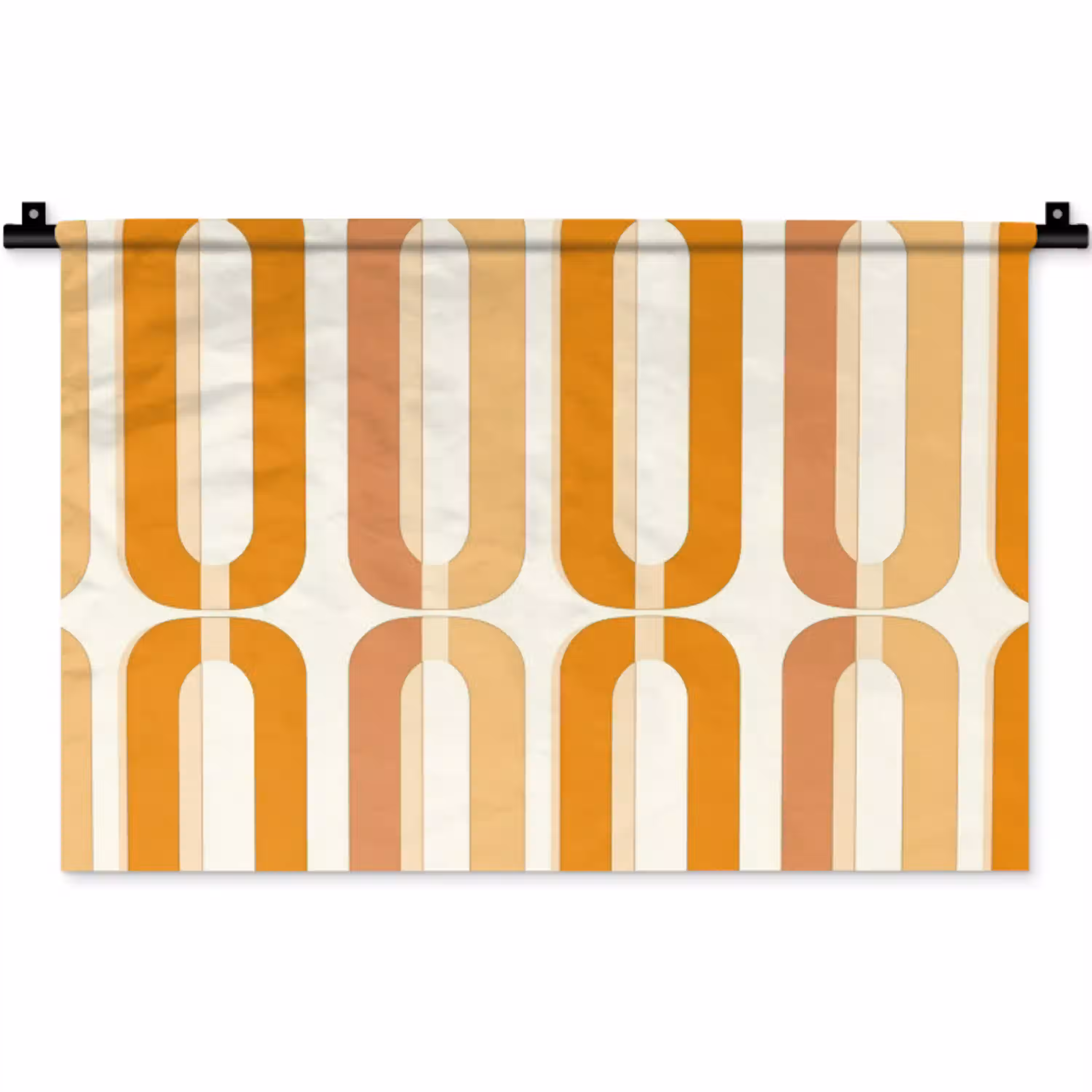U-vorm - Retro - Oranje Wandkleed katoen klein 269 -zz3d