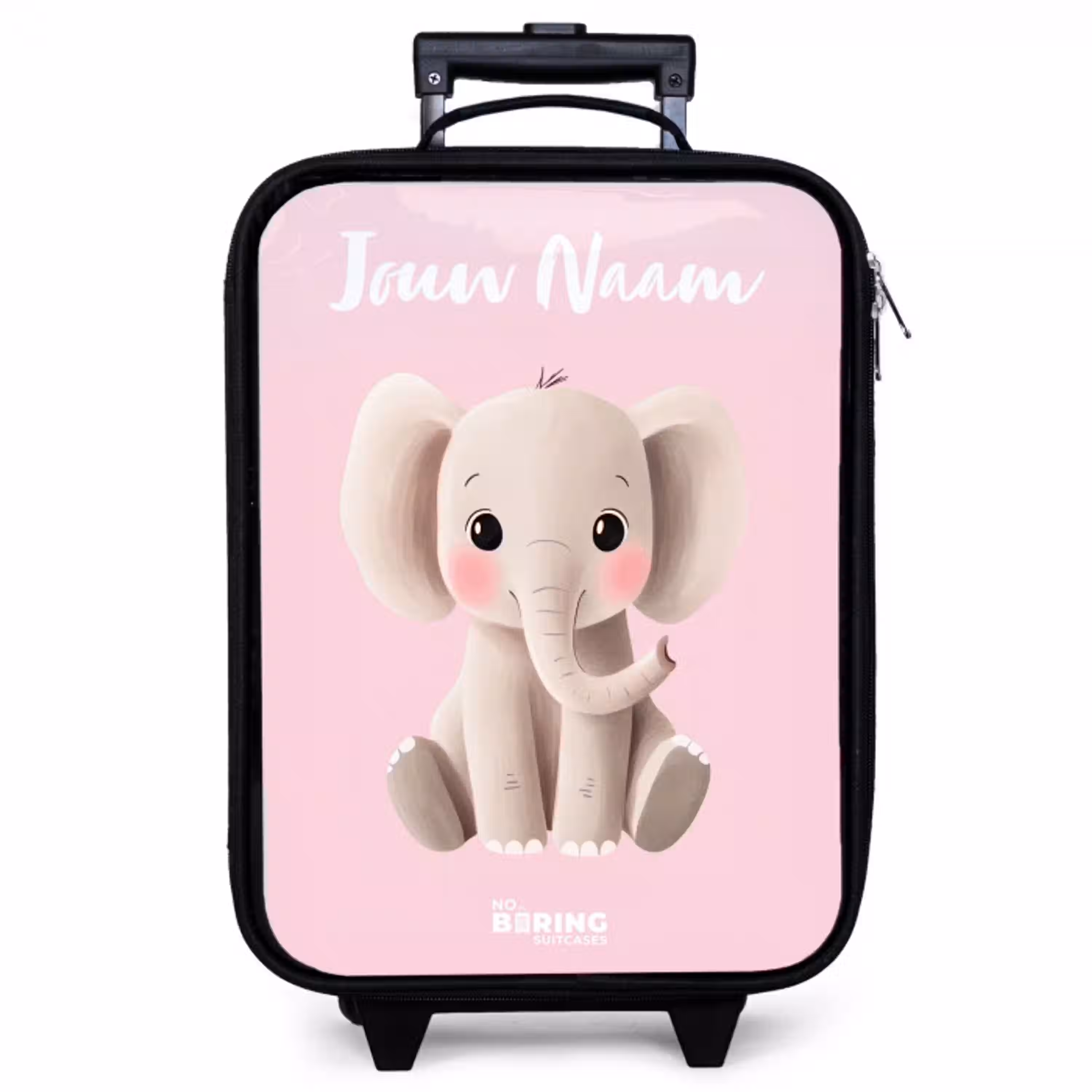 Olifant - Grijs - Baby - Slurf Kinderkoffer - Zwart klein -zzz_website3d
