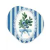 Illustratie - Bessen - Blauw - Strepen Wandcirkel Organisch Plexiglas middel -3d