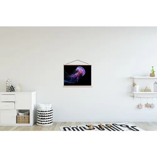 Kwal - Doorzichtig - Roze - Tentakels textielposter latten blank klein -kinderkamer