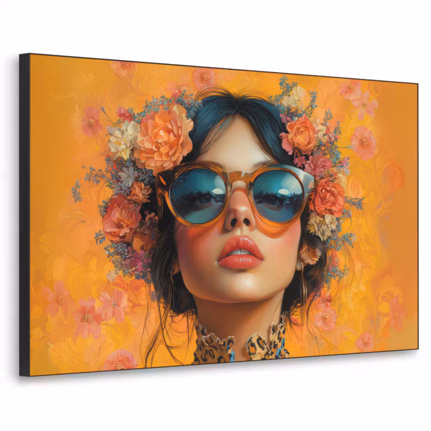 Art Frame - Vrouw - Bloemen - Aesthetic - Oranje