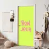 Groen - Roze bonjour - art-deco deurposter klein -sfeer6
