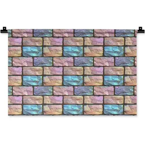 Parelmoerig - Bakstenen - Muur Wandkleed katoen klein 269 -zz3d