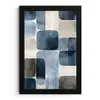 Patroon - Blauw - Vierkanten fotolijst zwart zonder passe partout klein -3d