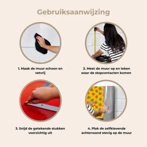 Geel - Aardbei - Patroon keuken achterwand 2 middel 871 -gebruiksaanwijzing_NL
