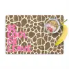 Tekst - Be cool or leave - Roze - Giraffenprint Placemat vinyl groot -zzzproduct_Kitchenyeah-website