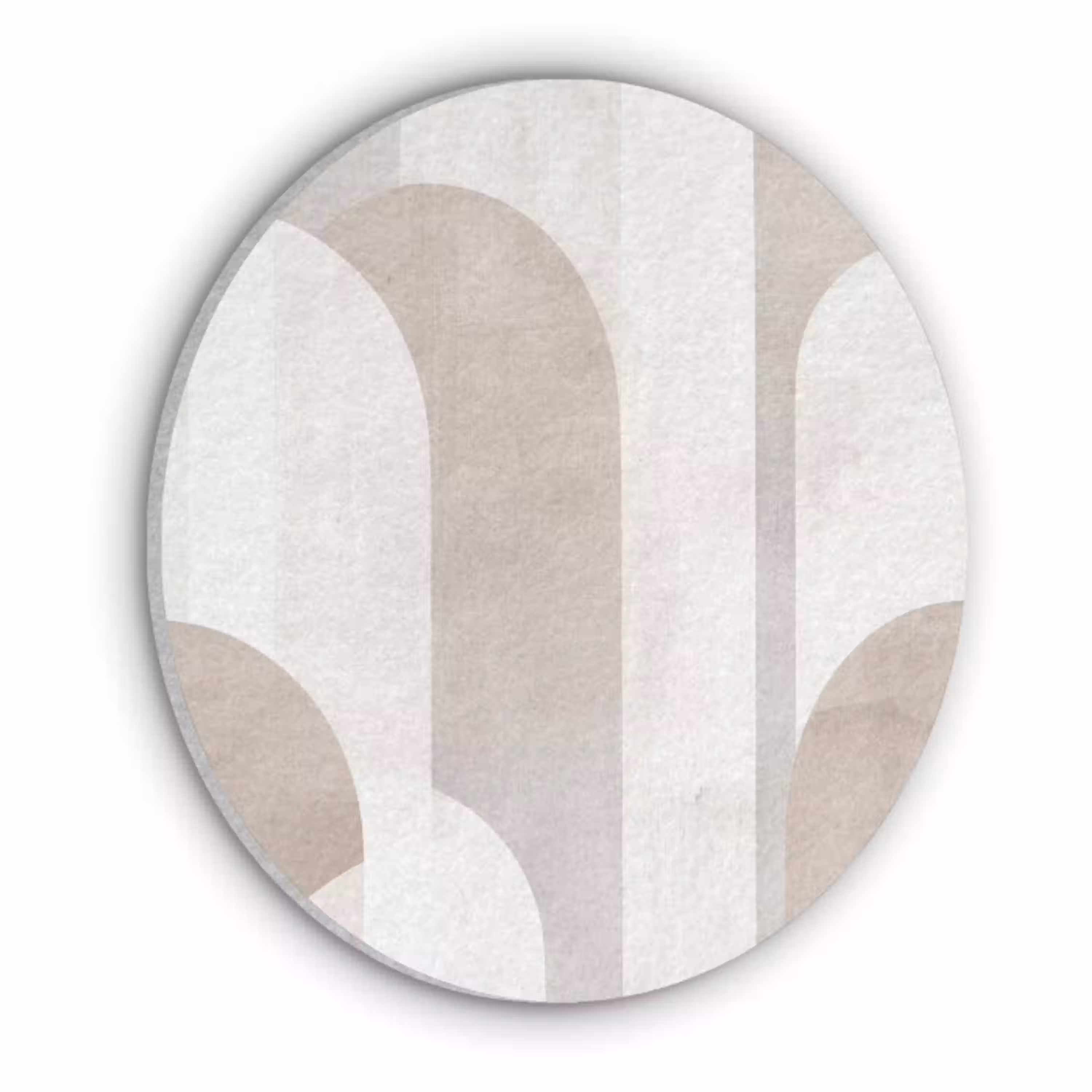 Abstracte bogen - Modern - Beige Akoestische PET Vilt - Rond klein -3d