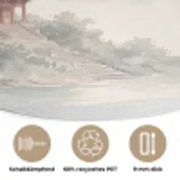 Kraanvogel - Azië - Klassiek Akoestische PET Vilt - Rond klein -closeup_DE