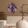 Zomer - Vlinder - Zwart - Roze Wandcirkel plexiglas klein 852 -sfeer1