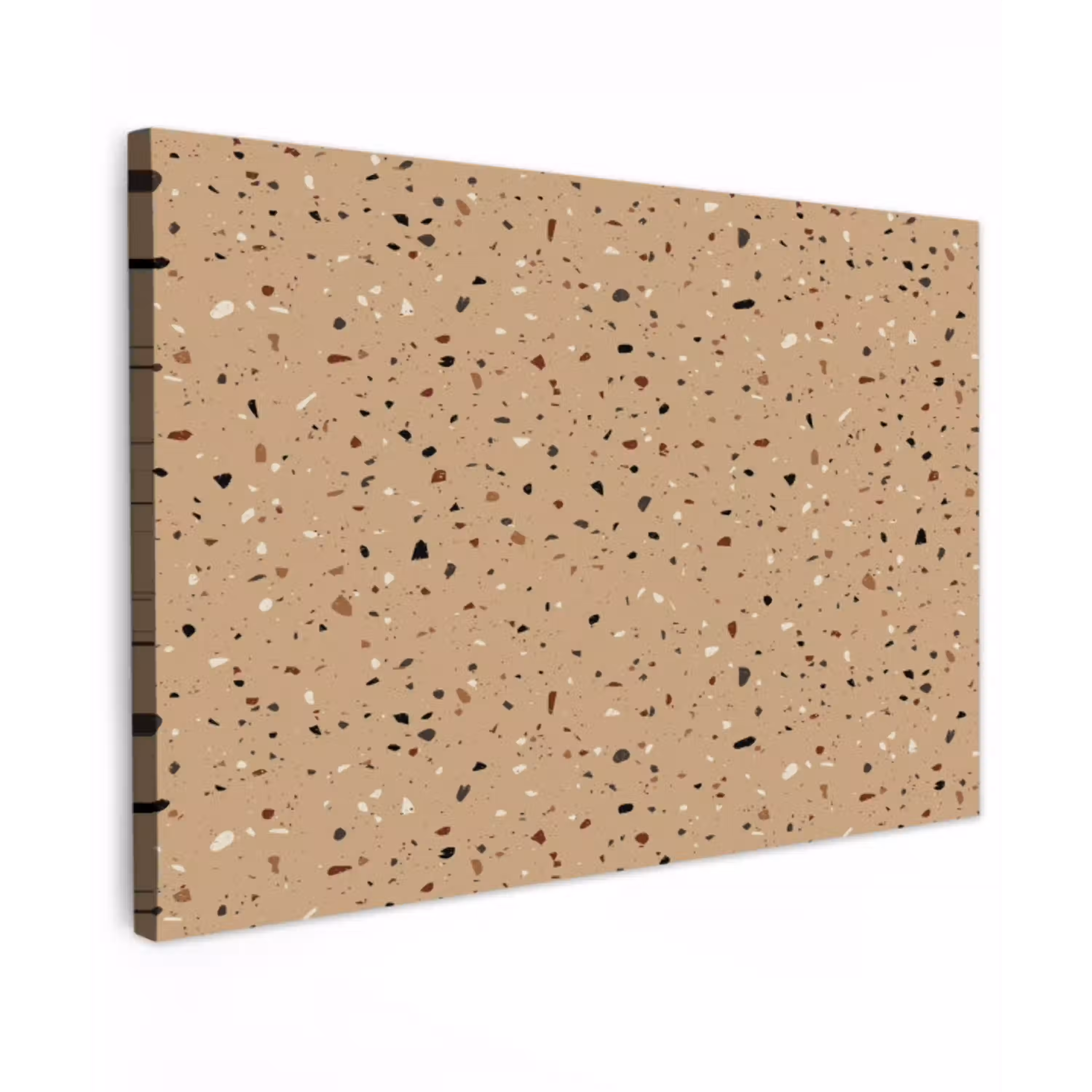 Terrazzo - Patroon - Beige Tuinposter op houten frame 2 cm dik klein 845 -3d