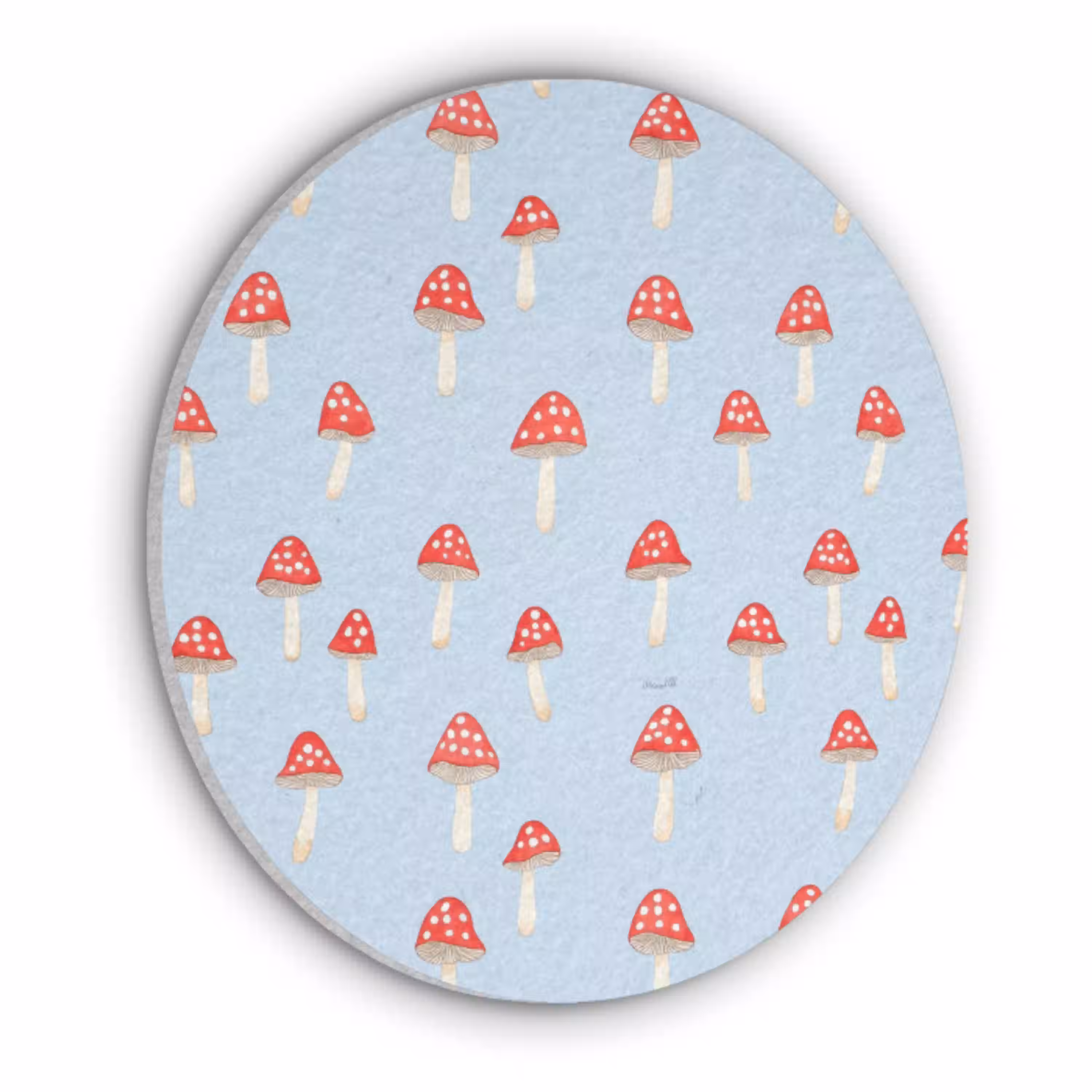 Paddenstoel -Sprookje - Blauw Akoestische PET Vilt - Rond klein 838 -3d