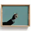 Arm - Glas - Pak - Blauw Dienblad Rechthoek middel -z3d_shopping