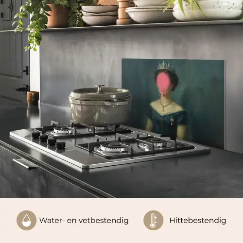 Kroon - Roze druipend verf - Portret keuken achterwand spatscherm klein -usp_NL