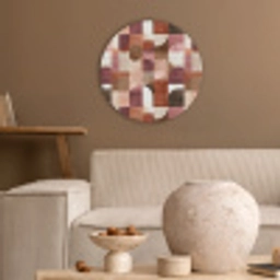 Geometrie - Modern - Retro Akoestische PET Vilt - Rond klein 838 -sfeer1