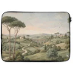 Landschap - Heuvels - Zandpad - Groen laptophoes neopreen klein -zkaufland3dotto