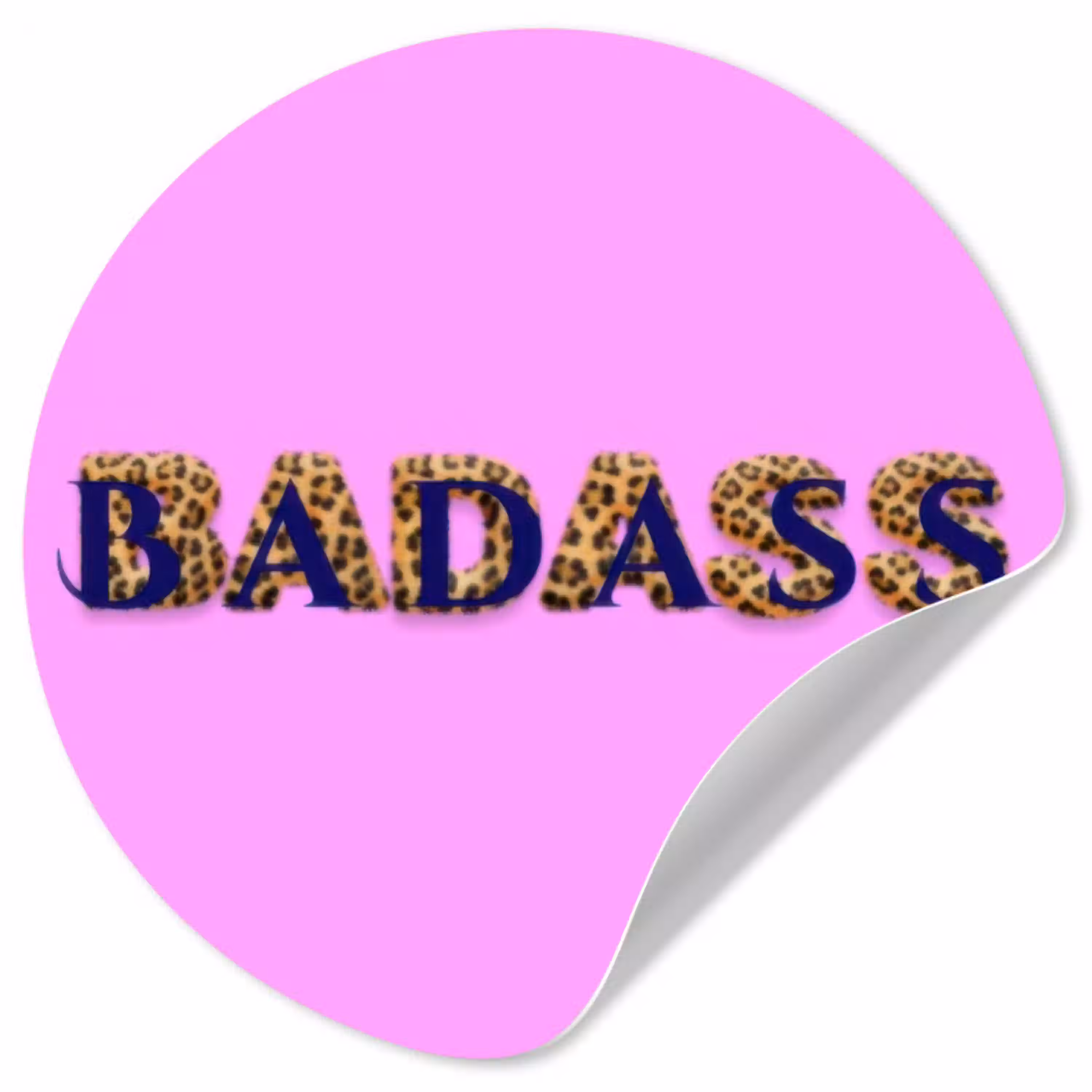 Felroze - Badass - Panterprint - Schaduw Wandcirkel behangsticker klein -3d