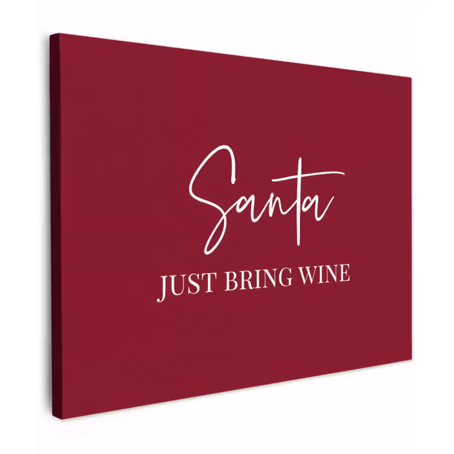 Canvas schilderij - Santa - Wine - Rood - Kerst - Kerstman