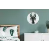 Kreeft - Glossier - Groen - Wit Wandcirkel aluminium klein -slaapkamer
