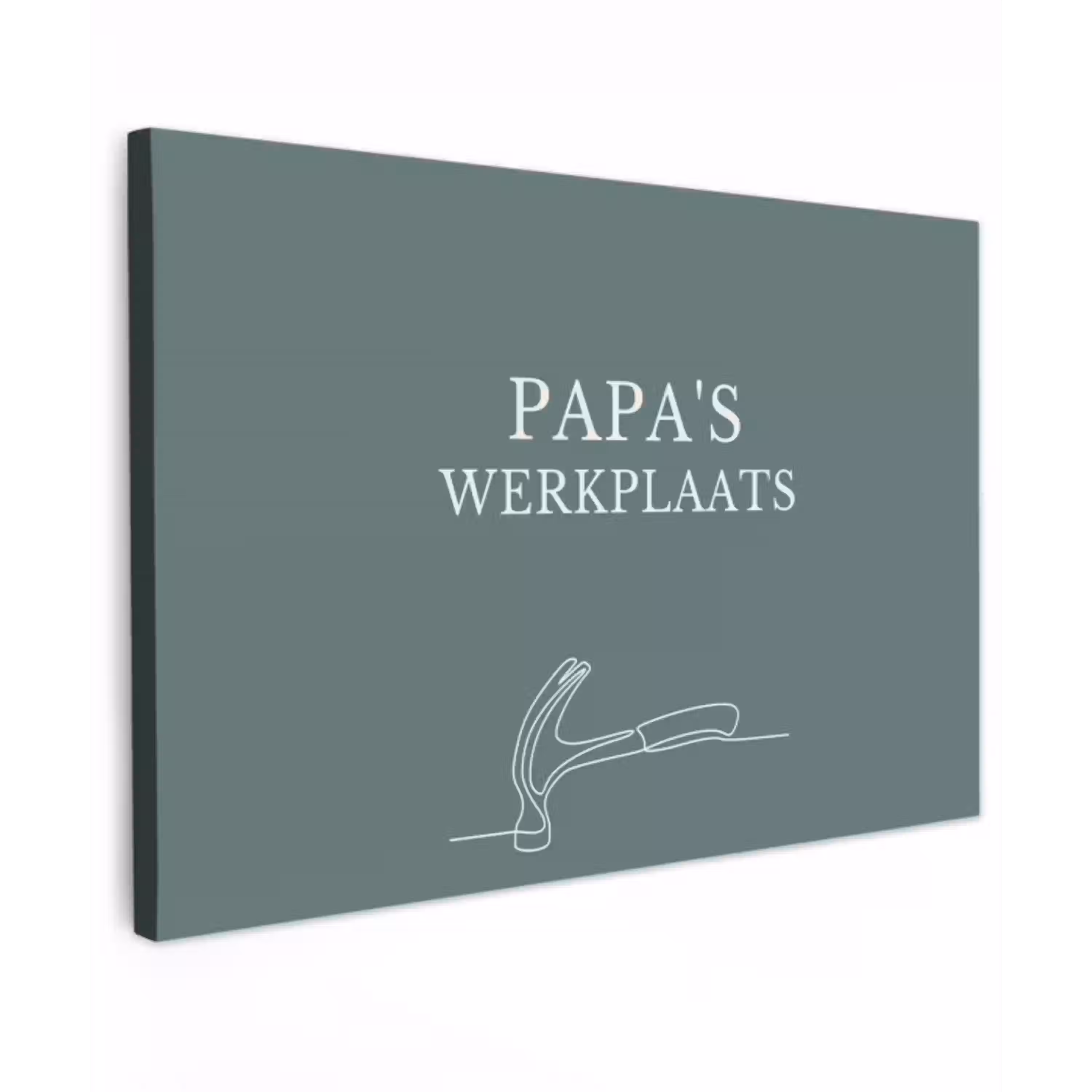 Papa's Werkplaats Tuinposter op houten frame 2 cm dik klein -3d