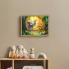 Olifant - Appje - Jungle - Kleurrijk Light Box met batterij (Wandlamp kind) middel -sfeer2_kind