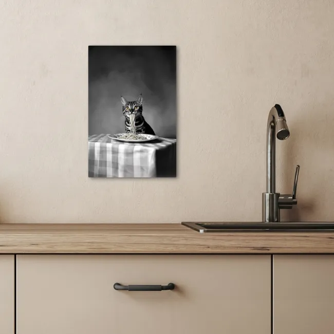 Bengaal - Kat - Tafelkleed - Zwart - Wit - Dier KitchenYeah - Keuken - Canvas klein -sfeer2