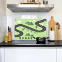 Auto - Bergweg - Natuur - Illustratie Inductie beschemer met haakjes klein -sfeer2