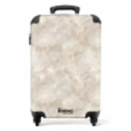Lichtbeige - Goudbruine Nerven - Marmer NBS - Handbagage koffer - Volwassenen Unisex middel -productfoto_recht