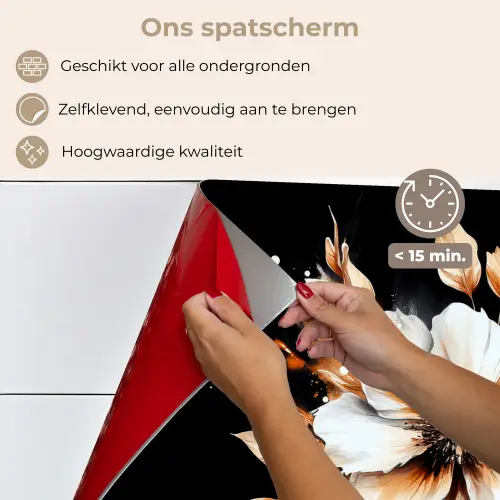 Bloem - Verf - Goud - Graffiti - Modern keuken achterwand spatscherm klein -spatscherm_NL