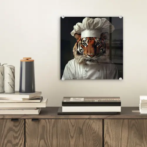 Tijger - Kokskleding - Bruin plexiglas 5mm klein -sfeer1