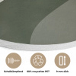 Japandi - Groen - Abstract - Modern Akoestische PET Vilt - Rond klein -closeup_DE
