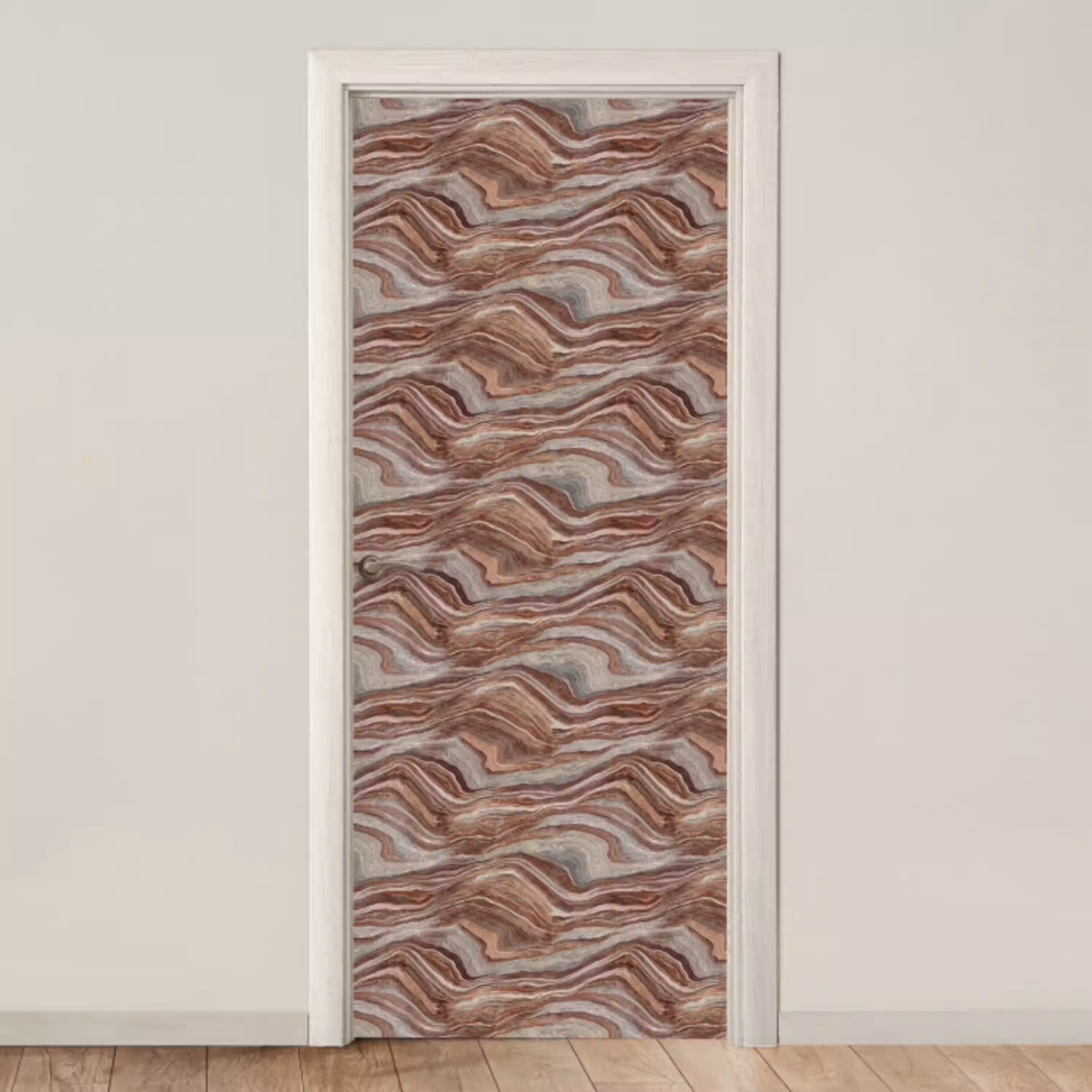 Patroon - Zandsteen - Travertijn deurposter klein 289 -3d_beige