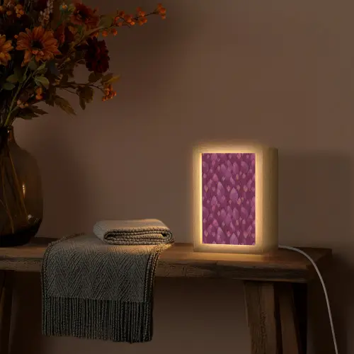 Bladeren - Patroon - Burgundy Light Box met kabel (Tafellamp) klein 925 -sfeer4
