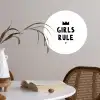Quotes - Kinderen - Meisjes - Girls Rule - Spreuken Wandcirkel behangsticker klein -sfeer3