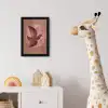 Illustratie - Vogels - Abstract - Roze fotolijst zwart zonder passe partout klein -usfeer4_kinderkamer