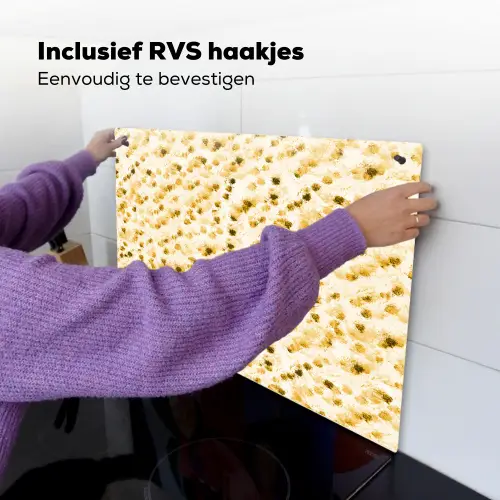 Olie - Verf - Texturen - Beige Inductie beschemer met haakjes klein 777 -ky-ophangen-nl