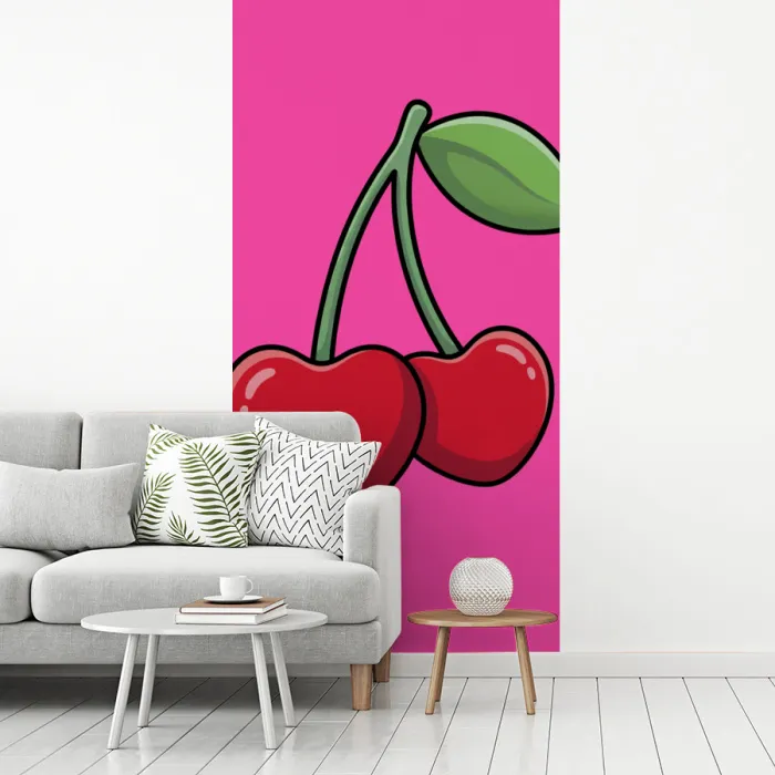 Kers - Roze - Fruit fotobehang vinyl groot -woonkamer
