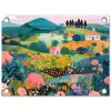 Heuvellandschap - Fantasierijk - Kleurcontrasten tuinposter los doek klein -3d