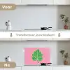 Blad - Groen - Illustratie - Minimalistisch keuken achterwand spatscherm klein -voor_na_NL