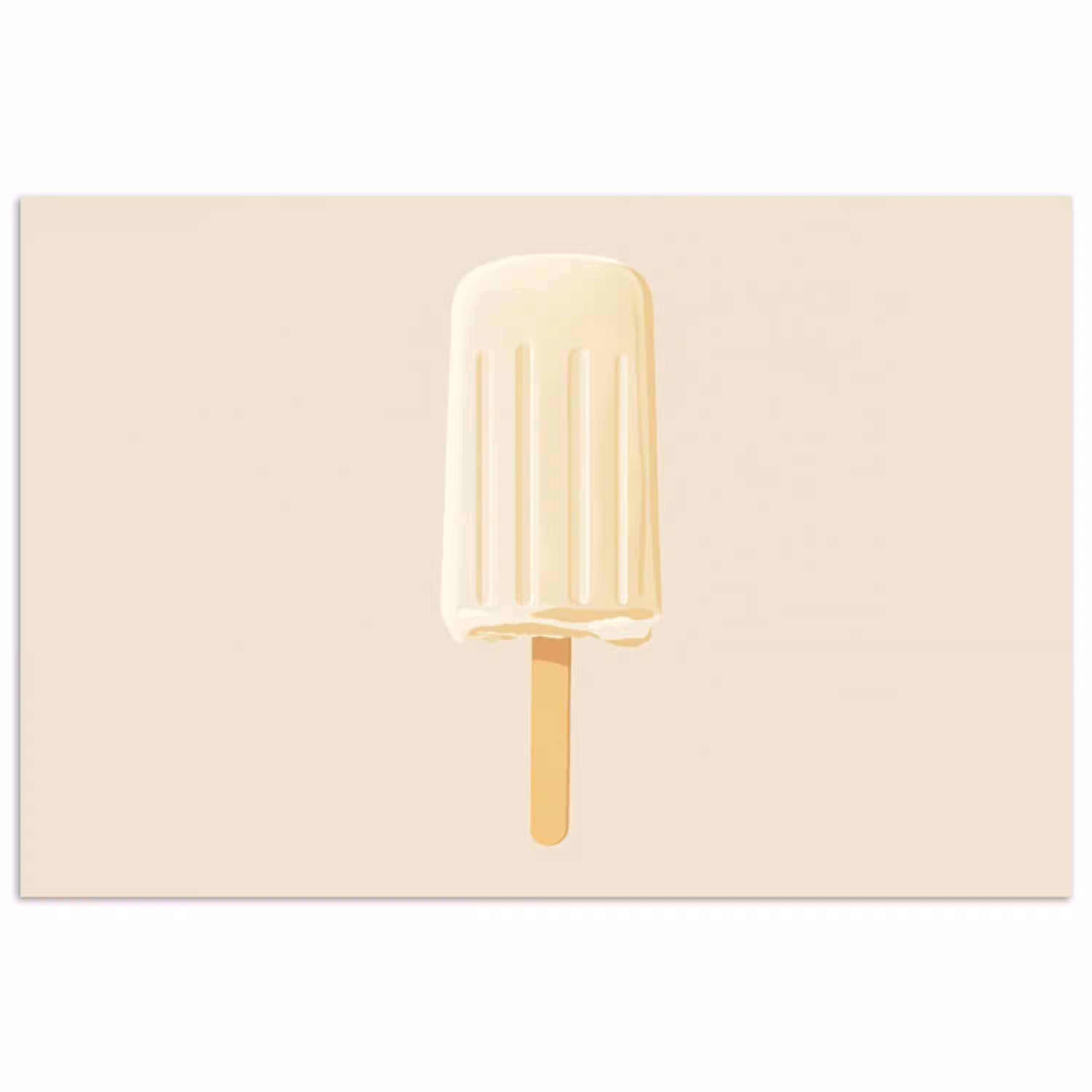 Minimalistisch - Waterijsje - Stokje - Beige poster papier klein -3d